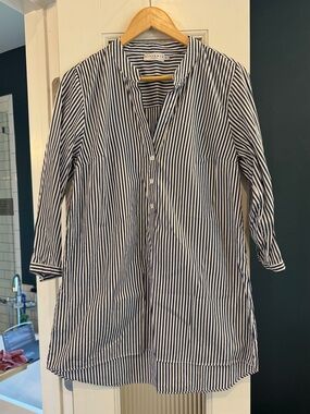 Anthropologie Harshman’s Striped Tunic Length Shirt Size Small